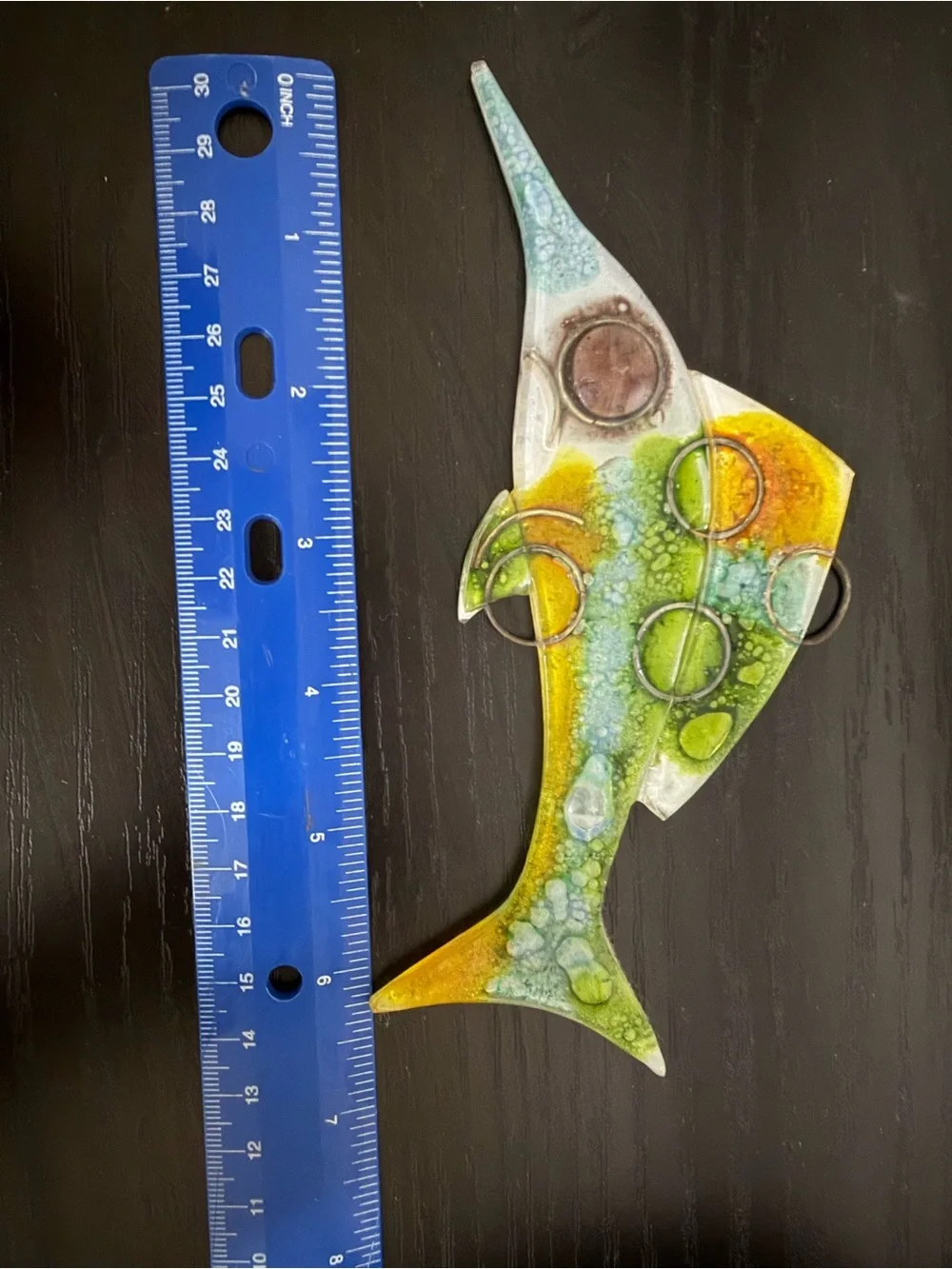 Set of 3 Vintage Mid Century Fused Art Glass Fish Wall Plaques, Higgins Style
